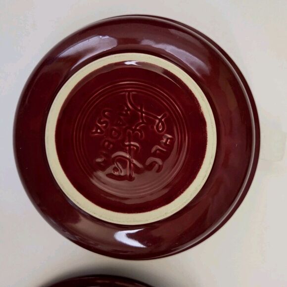 2 Homer Laughlin Fiesta 6 7/8" Round Coupe Soup Bowls HLC Claret (Retired) - Picture 6 of 6